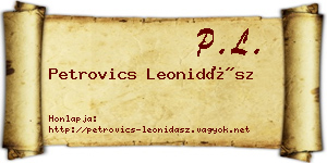 Petrovics Leonidász névjegykártya